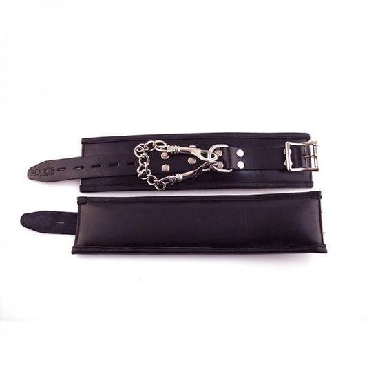 Rouge Padded Leather Wrist Cuffs Black - The Blissful Gypsy - 
