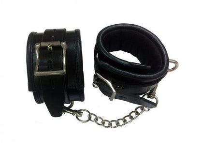 Rouge Padded Leather Wrist Cuffs Black - The Blissful Gypsy - 