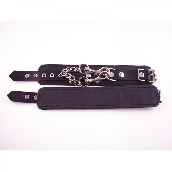 Rouge Plain Leather Wrist Cuffs Black - The Blissful Gypsy - 