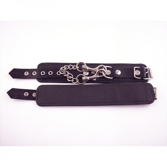 Rouge Plain Leather Wrist Cuffs Black - The Blissful Gypsy - 
