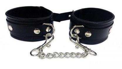 Rouge Plain Leather Wrist Cuffs Black - The Blissful Gypsy - 
