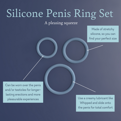 Silicone Penis Ring Set - The Blissful Gypsy - 