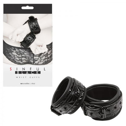 Sinful Black Wrist Cuffs - The Blissful Gypsy - 