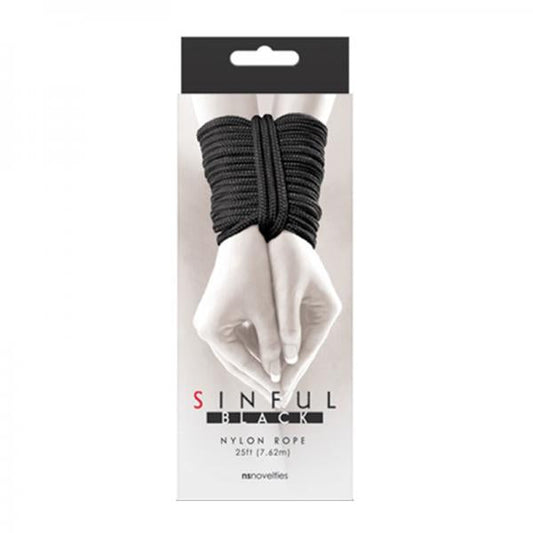 Sinful Nylon Rope 25 Ft Black - The Blissful Gypsy - 