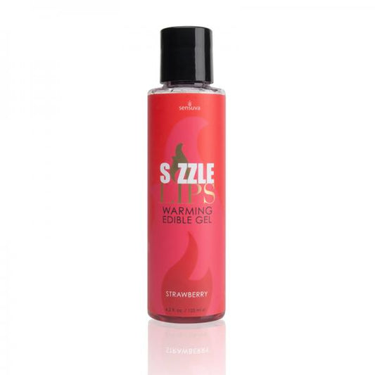 Sizzle Lips Edible Warming Gel Strawberry 4.2oz - The Blissful Gypsy - 