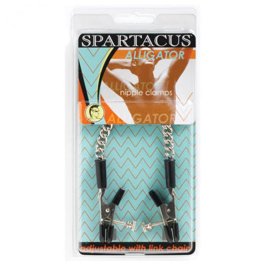 Spartacus Adjustable Nipple Clams With Curbed Chain Rubber Tipped - The Blissful Gypsy - 