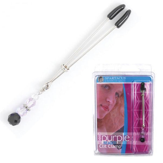 Tweezer Clit Clamp With Purple Bead - The Blissful Gypsy - 