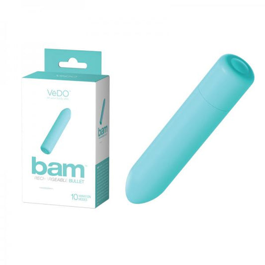 Vedo Bam Rechargeable Bullet - Tease Me Turquoise - The Blissful Gypsy - 