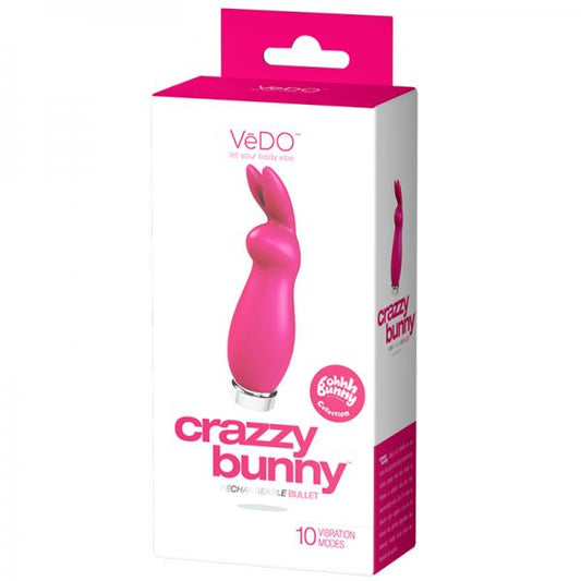 Vedo Crazzy Bunny Rechargeable Mini Vibe - Pretty In Pink - The Blissful Gypsy - 