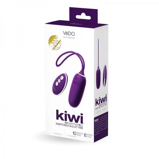 Vedo Kiwi Rechargeable Insertable Bullet Deep Purple - The Blissful Gypsy - 