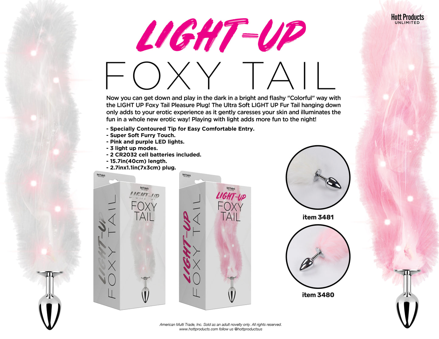 Light Up Foxy Tail Pleasure Plug